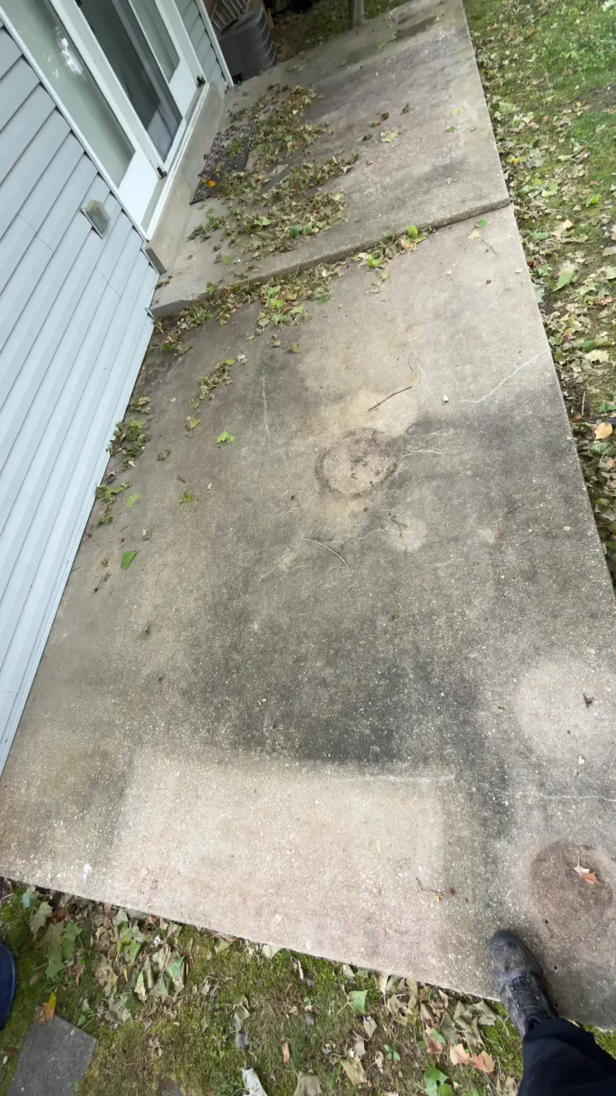 Concrete before pressure washing in Silver Spring, MD