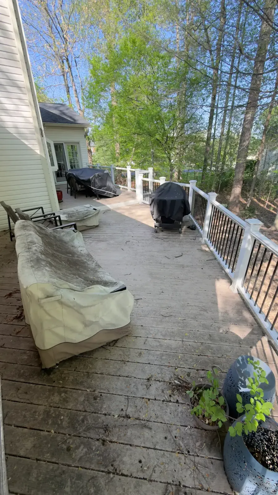 Deck before pressure washing in Silver Spring, MD