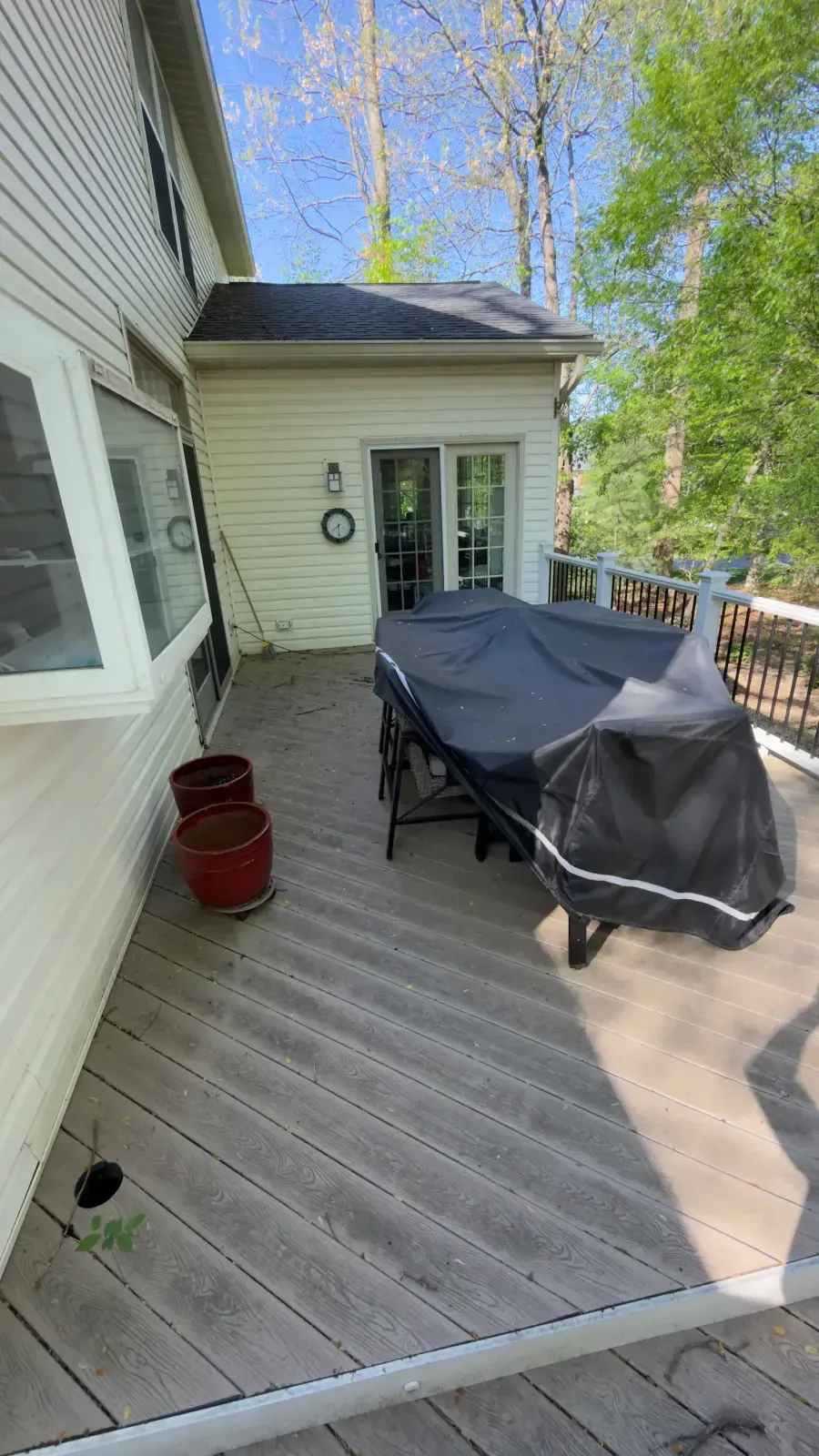 Deck before pressure washing in Silver Spring, MD