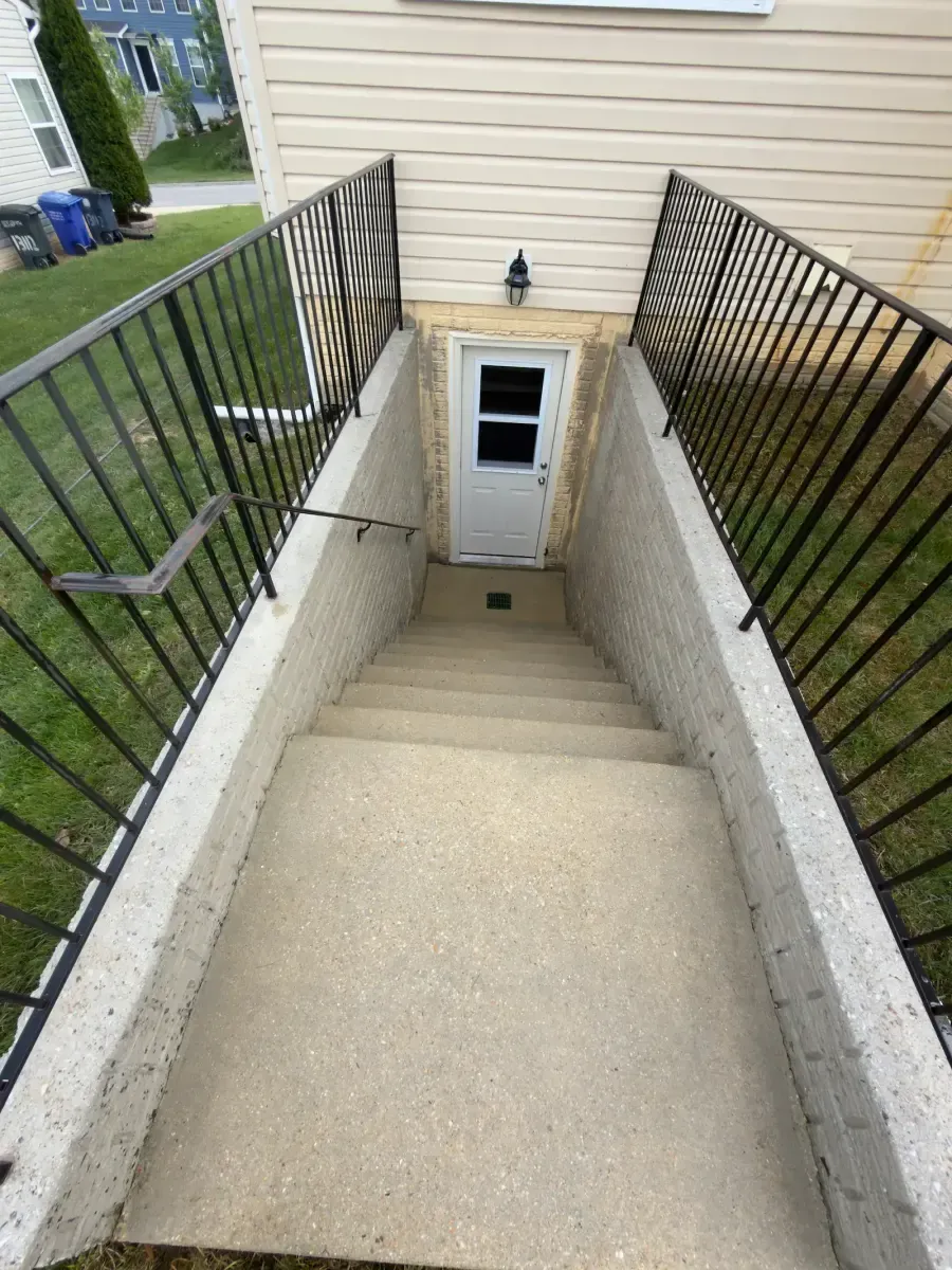 Stairs after professional pressure washing in Silver Spring, MD