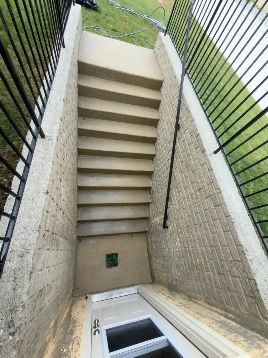 Stairs after professional pressure washing in Silver Spring, MD