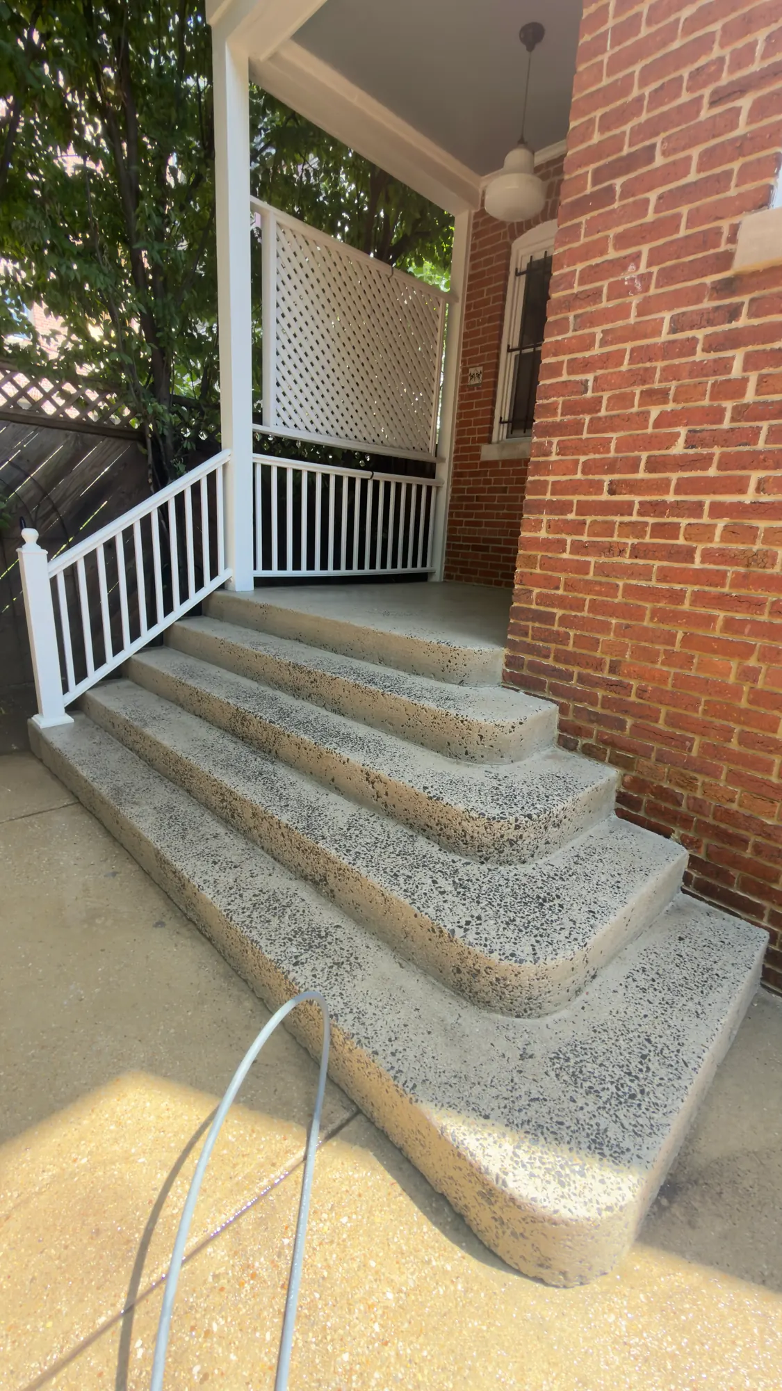 Stairs after professional pressure washing in Silver Spring, MD